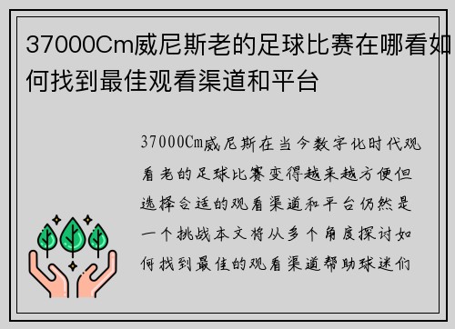 37000Cm威尼斯老的足球比赛在哪看如何找到最佳观看渠道和平台
