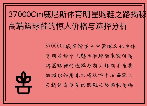 37000Cm威尼斯体育明星购鞋之路揭秘高端篮球鞋的惊人价格与选择分析